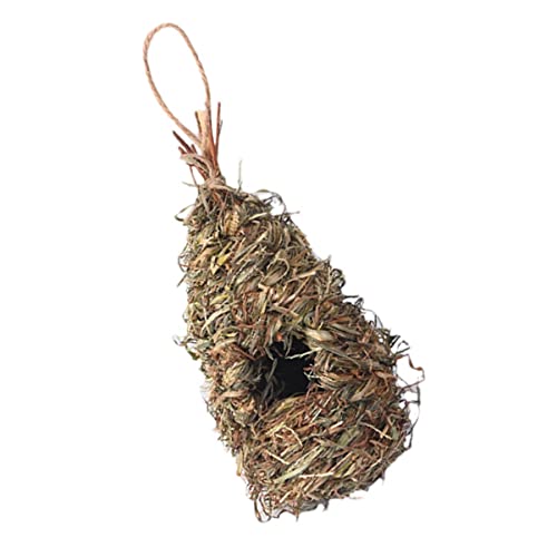 FONDOTIN Handgefertigtes Vogelnest aus Stroh Vogelhäuschen für den Garten Weberei rustikal Vogel im Freien vogelhäuser für draußen Garden Decor hängendes Strohnest Vogelbrutplatz Gras von FONDOTIN