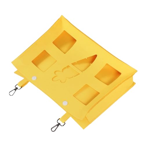 FONDOTIN Hasenstrohbeutel Heu Lagerung Spender Fütterung Hängend Hamster Futterbeutel Für Kleintiere Hasenfutter Meerschweinchen Tasche Futtersack Für Meerschweinchen Yellow Gefühlt von FONDOTIN