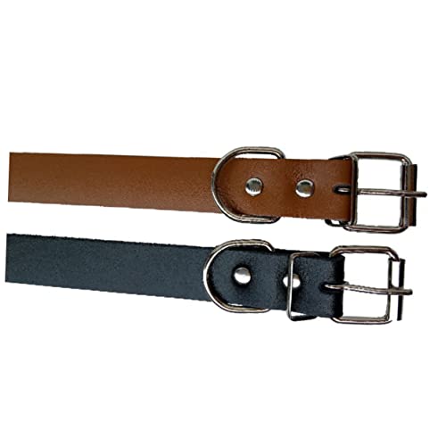 FONDOTIN Hundehalsband Haustierhalsband Rindsleder Hundehalsband Für Welpen Verstellbar Bequem Modisch Für Bis Mittelgroße Hunde von FONDOTIN