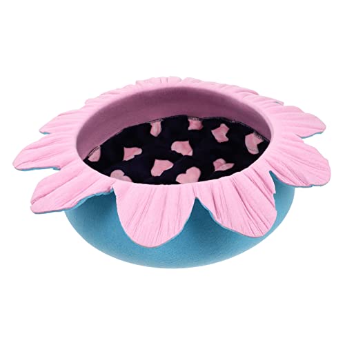 FONDOTIN Haustier Katzenstreu Plüsch Katzennest Liege Hallo Kätzchenbetten für katzenhöhle Katzenmatte katzenhaus cat Furniture katzenbettchen Welpennest Kätzchen-Lounge-Nest Filzstoff Blue von FONDOTIN
