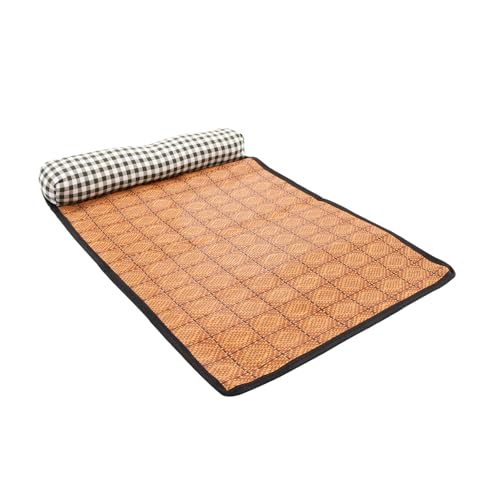 FONDOTIN Haustier Kühlmatte mit Kissen Atmungsaktive Sommer Cooling Pad für Katzen und Hunde Komfortabel Langlebig Tragbar rutschfest für Drinnen und Unterwegs Dunkelgrün Kariert von FONDOTIN