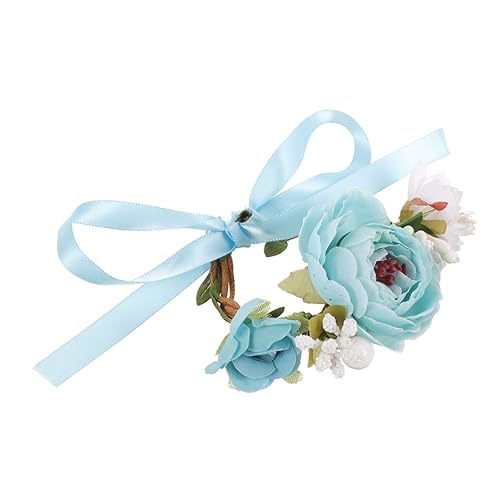 FONDOTIN Katzenspielhalsband Haustierhalsband Blumenkranz Outdoor-Dekoration Für Kätzchen Kätzchenhalsbänder Outdoor-Kätzchen-Zubehör Outdoor-Kranz Zierliche Halskette Blumen-Dekor Blaue von FONDOTIN