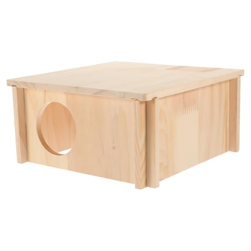 FONDOTIN Holz Hamster Versteck Haus Mehrkammerig Nager Unterschlupf Nagetier Zuflucht Kleintier Spielhaus DIY Bemalbar Haustier von FONDOTIN