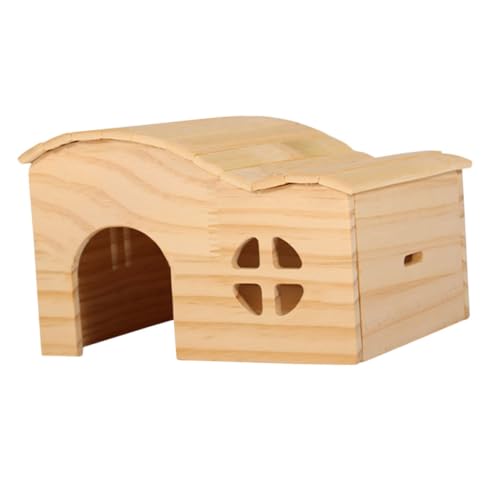 FONDOTIN Holzhamsterhaus Für Hamster Meerschweinchen Bissfestes Sicheres Aus Holz Für Schlafhaus Oder Versteck Haustier Mit Breitem Design Für Optimale von FONDOTIN