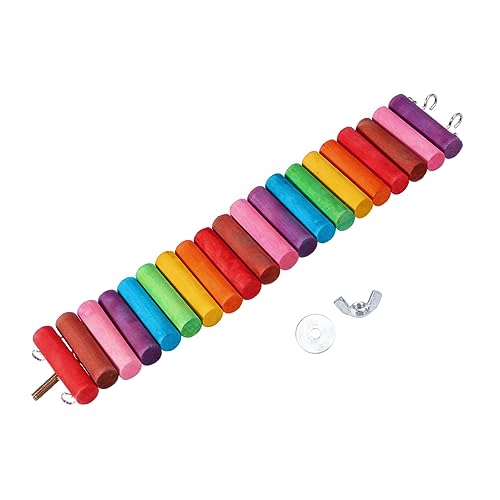 FONDOTIN Bunte Holzschaukelbrücke Für Kleine Nagetiere Spielzeug Für Hamster Mäuse Und Andere Kleintiere Fördert Das Kauen Zahngesundheit Leicht Zu Reinigen Vielseitiger Spiel Und von FONDOTIN