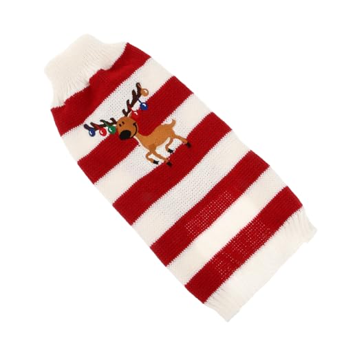 FONDOTIN Holly Pullover für Hunde Elchmuster Haustierpullover Wintermantel Hunde-Weihnachtsoutfit Größe L von FONDOTIN