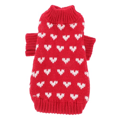 FONDOTIN Hundepullover für Kleine Hunde Gestrickt mit Herzmuster Warmer und Bequemer Pullover für Haustiere Passform für Kleine Rassen für Winter Alltag und Besondere Anlässe FONDOTIN Hundepullover für Kleine Hunde Gestrickt mit Herzmuster Warmer und Bequemer Pullover für Haustiere Passform für Kleine Rassen für Winter Alltag und Besondere Anlässe von FONDOTIN