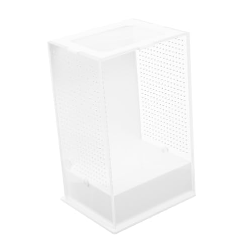 FONDOTIN Insektenvilla-Box Eidechsenbecken Geckobecken Reptiliendekor Aquarium Tank insektenhäuser brutkasten für schildkröten Ausstellungsbehälter für Haustiere Reptilienhalter Acryl Weiß von FONDOTIN