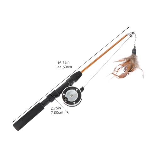 FONDOTIN Interaktives Katzenspielzeug Ausziehbare Angel mit Flaum Lustiger Katzen Teaser Stick für Kätzchen Flaum von Spiel und Bewegung Langlebig und Sicher von FONDOTIN
