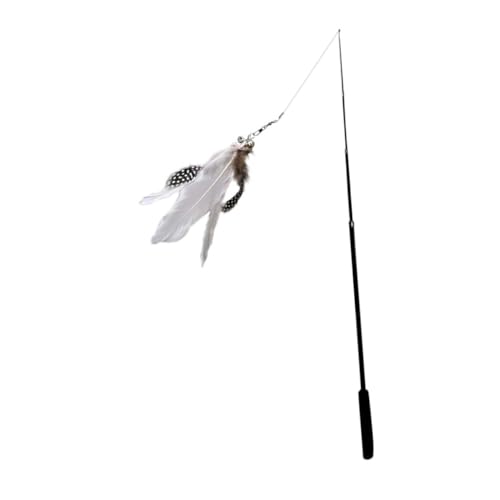 FONDOTIN Interaktives Katzenspielzeug Teleskopierbarer Katzenangel Mit Weißen Federn Kätzchen Neckspielzeug Für Indoor Für Verspielte Katzen Und Kätzchen FONDOTIN Interaktives Katzenspielzeug Teleskopierbarer Katzenangel Mit Weißen Federn Kätzchen Neckspielzeug Für Indoor Für Verspielte Katzen Und Kätzchen von FONDOTIN
