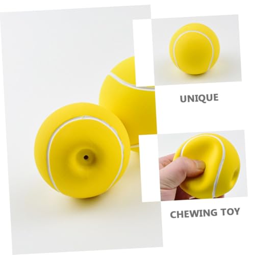 FONDOTIN Interaktives Quietschendes Tennisball Hundespielzeug aus Langlebigem Latex mit Baumwollfüllung Robustes Kauspielzeug für Große Hunde zur Beschäftigung und Zahnpflege von FONDOTIN
