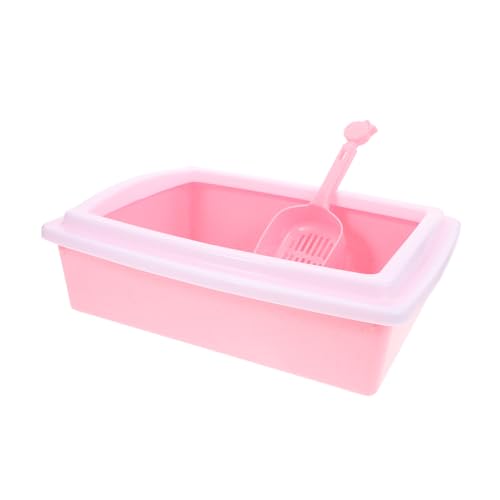 FONDOTIN Kasten Katzentoilette Katzenklo für Senioren Flache Streu für Katzen Spritzschutz für Katzentöpfchen Bettpfannen-Toilette für Haustiere Katzentöpfchen für den Innenbereich Abs Rosa FONDOTIN Kasten Katzentoilette Katzenklo für Senioren Flache Streu für Katzen Spritzschutz für Katzentöpfchen Bettpfannen-Toilette für Haustiere Katzentöpfchen für den Innenbereich Abs Rosa von FONDOTIN