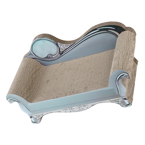 FONDOTIN Katzen Kratzkissen Mit Integriertem Katzenbett Langlebige Kratzpappe Für Katzen Kratzen Und Ausruhen Grauweiß von FONDOTIN