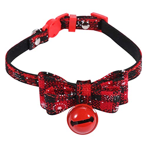 FONDOTIN Katzen- und Hundehalsband verstellbares Zubehör Kätzchenhalsbänder Halsband für Welpen seidenband bändchen Weihnachtskatzenhalsband Halsband für Katze Krawatte Kleidung Plastik rot von FONDOTIN