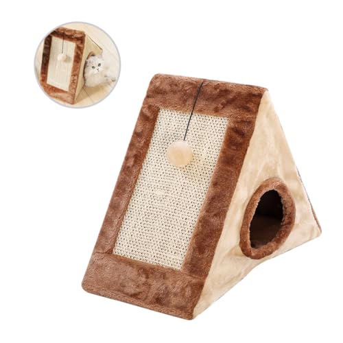 FONDOTIN Katzencave Kratzbaum Mit Gepolstertem Bett Und Sisal Kratzboard Doppelseitiges Kratzmöbel FONDOTIN Katzencave Kratzbaum Mit Gepolstertem Bett Und Sisal Kratzboard Doppelseitiges Kratzmöbel von FONDOTIN