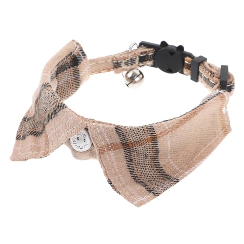 FONDOTIN Katzenhalsband mit Fliege Kariertes Haustier Verstellbar Leichtes und Sicheres Material für Kätzchen und Dekoratives mit Glöckchen von FONDOTIN