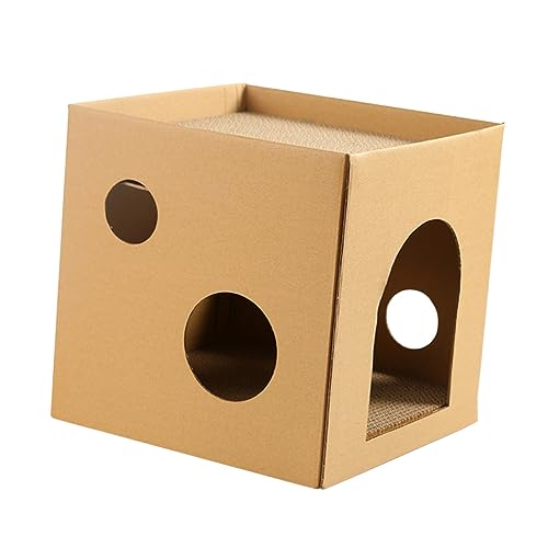 FONDOTIN Katzenhaus Katzenminze Katzenkratzer in Der Ecke Katzentürkratzer Katzenzubehör Kätzchen Katzenhäuser Aus Pappe Für Wohnungskatzen Katzenversteck Light Brown Wellpapier FONDOTIN Katzenhaus Katzenminze Katzenkratzer in Der Ecke Katzentürkratzer Katzenzubehör Kätzchen Katzenhäuser Aus Pappe Für Wohnungskatzen Katzenversteck Light Brown Wellpapier von FONDOTIN