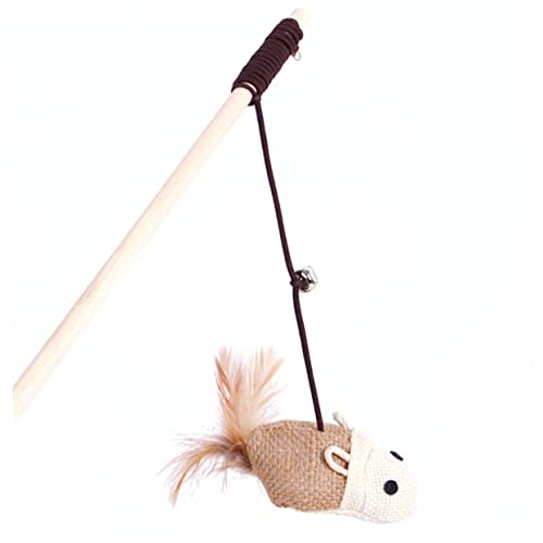 FONDOTIN Katzenspielzeug Mit Glöckchen Aus Holz Und Stoff Interaktiver Stick Zum Spielen Mit Kätzchen FONDOTIN Katzenspielzeug Mit Glöckchen Aus Holz Und Stoff Interaktiver Stick Zum Spielen Mit Kätzchen von FONDOTIN