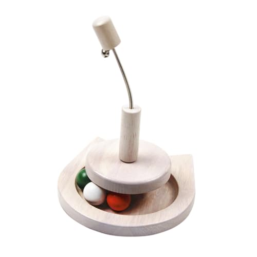FONDOTIN Katzenspielzeug aus Holz interaktives Katzenspielzeug mit Laufbahn für Bewegung sicher für Katzen Bälle und Glöckchen Katzenkopf-Design FONDOTIN Katzenspielzeug aus Holz interaktives Katzenspielzeug mit Laufbahn für Bewegung sicher für Katzen Bälle und Glöckchen Katzenkopf-Design von FONDOTIN