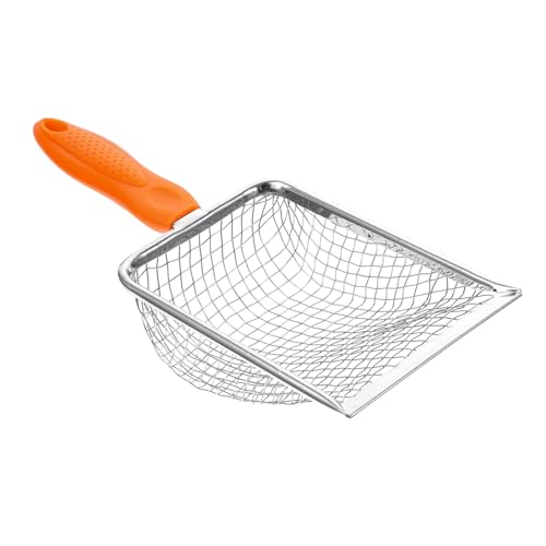 FONDOTIN Cat Litter Scoop Aus Edelstahl Tragbare Katzenstreuschaufel Mit Rostfreiem Sieb Zur Einfachen Reinigung Von Katzenklo Und Katzenstreu Für Große Katzen Und Kleintiere von FONDOTIN