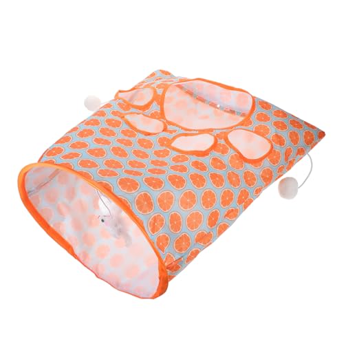 FONDOTIN Tunnel-katzenspielzeug-Bundle Faltbare Katzentunneltasche Orange Multifunktionales Haustier-tunnelspielzeug von FONDOTIN
