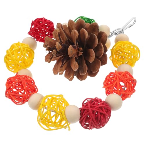 FONDOTIN Papageien-beißspielzeug Vogel-kiefernzapfen-Holz-kauspielzeug Vogelkäfig-Spielzeug Für Papageien Vögel FONDOTIN Papageien-beißspielzeug Vogel-kiefernzapfen-Holz-kauspielzeug Vogelkäfig-Spielzeug Für Papageien Vögel von FONDOTIN