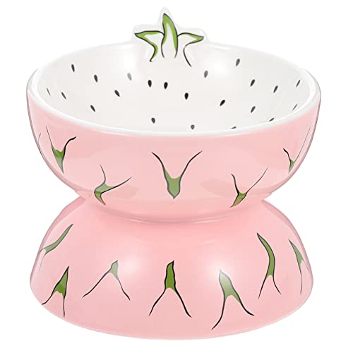 FONDOTIN Keramiknapf für Haustiere Schüssel drinnen geformt pet Water Bowl pet Supplies Keramik katzennapf cat Bowls katzenfutter wiederverwendbarer Katzennapf Fressnapf aus Keramik Rosa von FONDOTIN