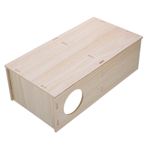 FONDOTIN Kleine Mehrkammer Hütte aus Holz für Hamster Sicheres Versteck und Spielplatz für Zwerghamster Mäuse und Ähnliche Haustiere Naturmaterial und Design für und Spiel von FONDOTIN