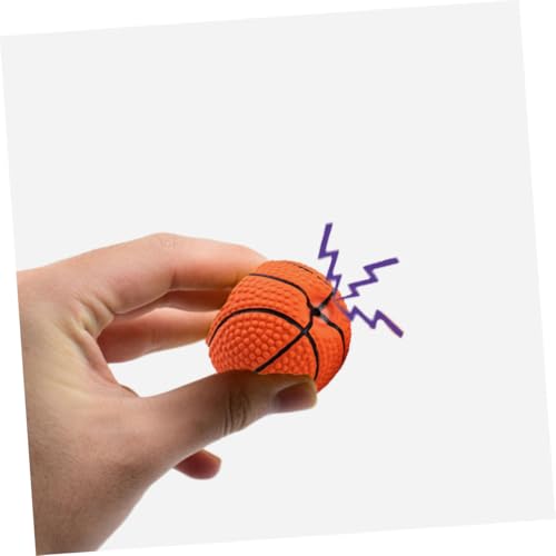 FONDOTIN Kleiner Basketball hundekauspielzeug aus Langlebigem Latex mit Quietschfunktion Interaktives Bissfestes Molaren Zahnpflege für Welpen und Kleine Hunde von FONDOTIN