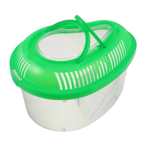 FONDOTIN Kleiner Kunststoff Reptilien Tragebehälter mit Deckel Transportbox für Fische Hamster und Schildkröten Grünes Design für Ausflüge und Reisen FONDOTIN Kleiner Kunststoff Reptilien Tragebehälter mit Deckel Transportbox für Fische Hamster und Schildkröten Grünes Design für Ausflüge und Reisen von FONDOTIN