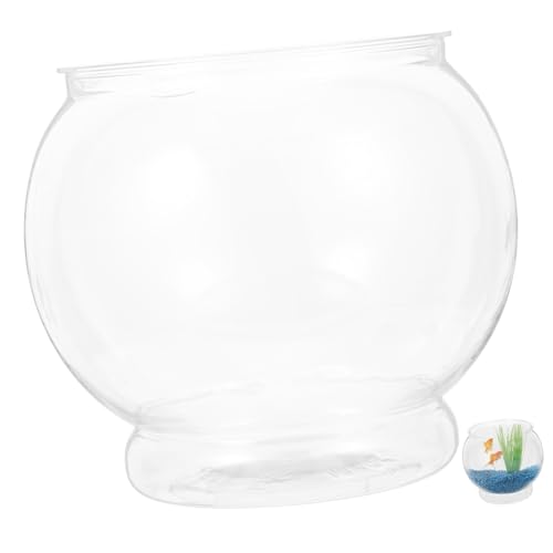 FONDOTIN Kleiner Runder Kunststoff Fischtank aus Bruchsicherem Pet Transparenter Desktop Mikrolandschafts Aquarium für Garnelen Pflanzen und Bürodekoration FONDOTIN Kleiner Runder Kunststoff Fischtank aus Bruchsicherem Pet Transparenter Desktop Mikrolandschafts Aquarium für Garnelen Pflanzen und Bürodekoration von FONDOTIN