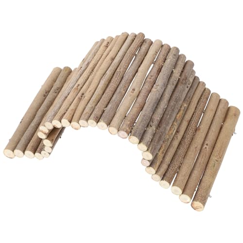 FONDOTIN Hamster Versteckspielzeug Holz Tunnel Hamsterröhre für Kleintiere Kauspielzeug Versteckbrücke für Chinchillas und Frettchen Hamsterkäfigzubehör und Gesund von FONDOTIN