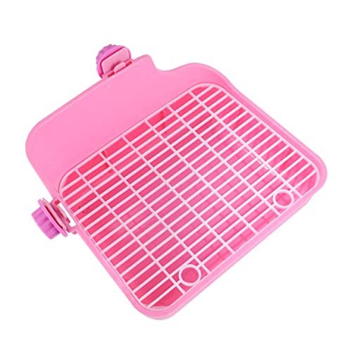 FONDOTIN Kleintier Toilette für Hamster Kaninchen und Meerschweinchen Rosa mit Wanddesign für Sauberen Boden für Stubenreinheit von Kleinen Tieren Langlebig und Praktisch Zufällige Farbe von FONDOTIN