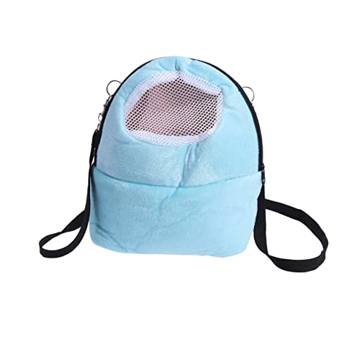 FONDOTIN Kleintier Tragetasche Blau aus Koralligem Atmungsaktiv und Wärmend Sicherer Transport für Hamster Meerschweinchen und Igel Praktische Haustier Transportbox für Unterwegs von FONDOTIN