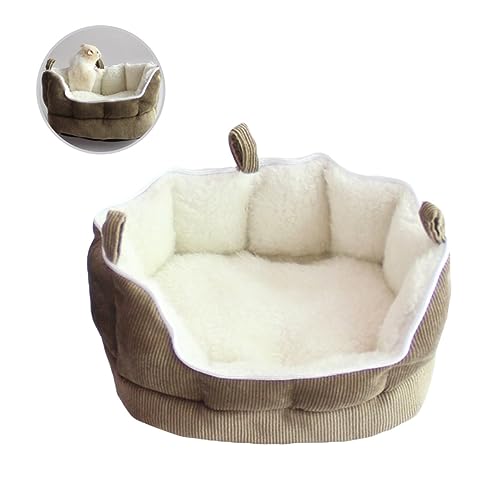 FONDOTIN Kleintierbett für Hamster Meerschweinchen und Kaninchen Kuscheliges Sofa mit Zipper Perfektes Schlafhaus für Kleine Haustiere Kaffee von FONDOTIN