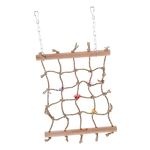 FONDOTIN Papagei-schaukel Kletternetz Vogelkäfig Papagei-Spielzeug Papagei-kauspielzeug Vogel-bissspielzeug Hängendes Papagei-Spielzeug von FONDOTIN