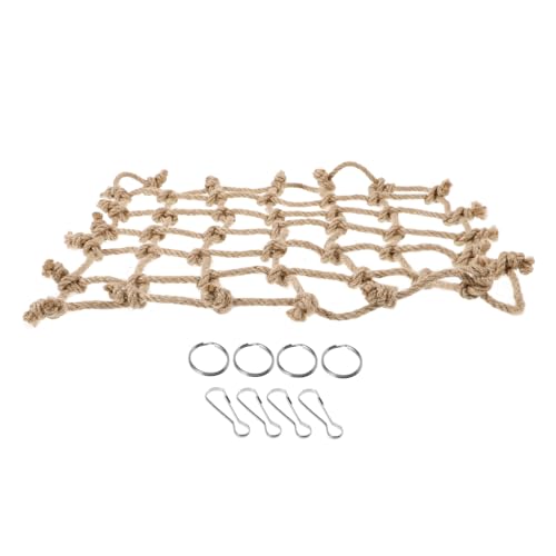 FONDOTIN Kletternetz für Haustiere Korb Taube Fänger Käfige vogelkäfig zubehör Vogel Kletterseilnetz Tragenresistente Vogelspielzeug Umweltfreundliches Strohhanfseil Light Brown FONDOTIN Kletternetz für Haustiere Korb Taube Fänger Käfige vogelkäfig zubehör Vogel Kletterseilnetz Tragenresistente Vogelspielzeug Umweltfreundliches Strohhanfseil Light Brown von FONDOTIN