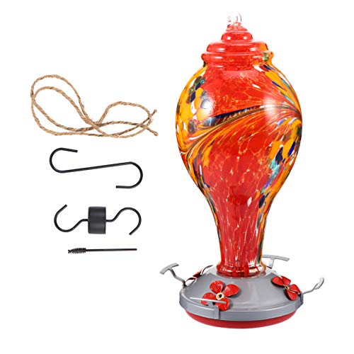 FONDOTIN Kolibri Futterspender Talg Vogelfutterspender Messglas Solar Vogelwasserspiel Hausbecher Wassergraben Vogelfutterspender Für Draußen Dekoration Anlock Hänge Pfauen von FONDOTIN