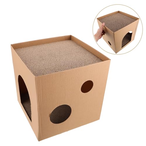 FONDOTIN Kratznest aus Robustem Wellpappkarton Quadratisch mit Großzügiger Kratzfläche Multifunktionales Katzenkratzbett und Liegeplatz Minimalistisches Design für Zuhause Langlebiges FONDOTIN Kratznest aus Robustem Wellpappkarton Quadratisch mit Großzügiger Kratzfläche Multifunktionales Katzenkratzbett und Liegeplatz Minimalistisches Design für Zuhause Langlebiges von FONDOTIN
