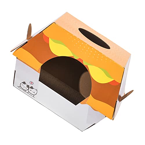 FONDOTIN Creative Cat Scratching Board Mittelgroßes Burgerförmiges Kratzbrett Hochwertiger Wellpappe Für Katzen Spiel Und Schlafplatz Für Ihre Fördert Und Schützt Möbel von FONDOTIN