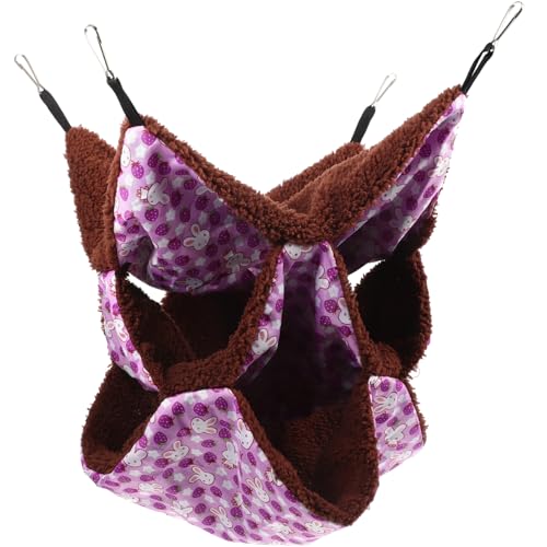 FONDOTIN Kuschelige Plüsch Hängematte für Kleintiere Dreilagige Schlaflösung für Hamster Chinchillas und Andere Haustiere Warm und Bequem zu Installieren mit Metallhaken FONDOTIN Kuschelige Plüsch Hängematte für Kleintiere Dreilagige Schlaflösung für Hamster Chinchillas und Andere Haustiere Warm und Bequem zu Installieren mit Metallhaken von FONDOTIN