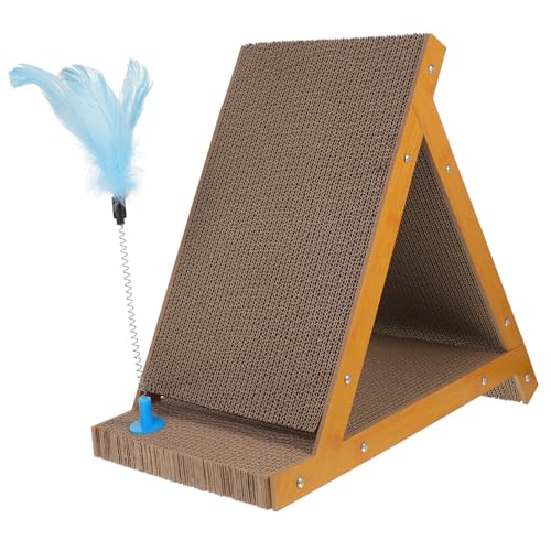 FONDOTIN Lustiger Kratzpad Mit Austauschbarem Kratzpad Stabiler Dreieckiger Für Katzen Mit Katzenteaser Für Indoor Und Kratzbedürfnisse FONDOTIN Lustiger Kratzpad Mit Austauschbarem Kratzpad Stabiler Dreieckiger Für Katzen Mit Katzenteaser Für Indoor Und Kratzbedürfnisse von FONDOTIN