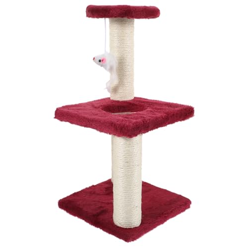 FONDOTIN Mehrschichtiger Kratzbaum Für Katzen Stabiler Kletterständer Weinrot Vertikaler Kratzbaum Für Haustiere Kätzchen Accessoire Perfekter Spielplatz Für Kätzchen Und Katzen FONDOTIN Mehrschichtiger Kratzbaum Für Katzen Stabiler Kletterständer Weinrot Vertikaler Kratzbaum Für Haustiere Kätzchen Accessoire Perfekter Spielplatz Für Kätzchen Und Katzen von FONDOTIN