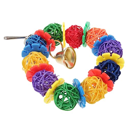 FONDOTIN Vogel Kauspielzeug Haustier Papagei Kauschaukel Spielzeug Bunte Rattan Hängende Dekoration Vögel Kauspielzeug Verschleißfest FONDOTIN Vogel Kauspielzeug Haustier Papagei Kauschaukel Spielzeug Bunte Rattan Hängende Dekoration Vögel Kauspielzeug Verschleißfest von FONDOTIN