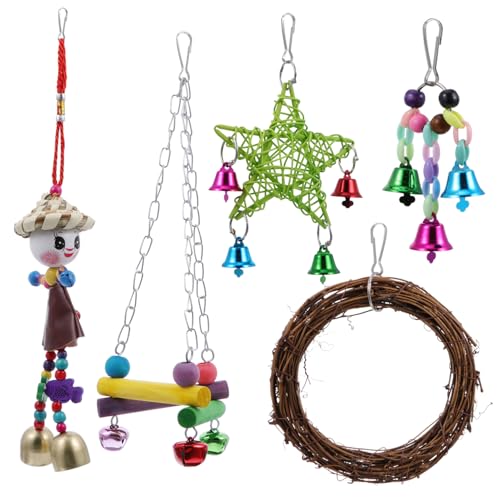 FONDOTIN 5pcs Vogel Schaukel Spielzeug Papagei Spielzeug Für Papageien Finken Nymphensittich Haustier Vogel Käfig Schaukel Kauen Spielzeug FONDOTIN 5pcs Vogel Schaukel Spielzeug Papagei Spielzeug Für Papageien Finken Nymphensittich Haustier Vogel Käfig Schaukel Kauen Spielzeug von FONDOTIN