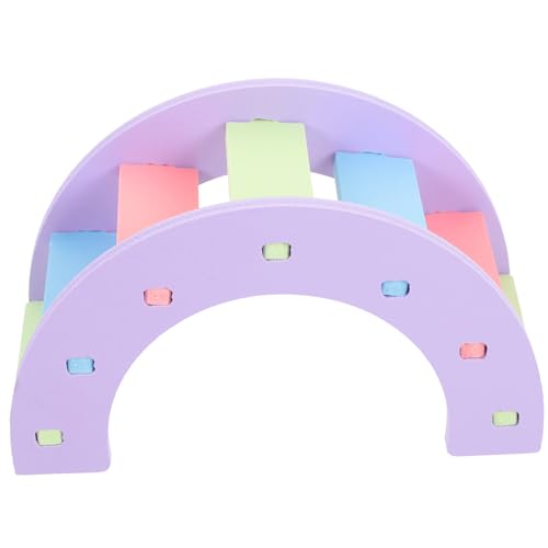 FONDOTIN Rattenbeißspielzeug Hamster brücke nager Hamster Brücke Rad Hamster Kletterleiter Plüsch Chinchilla-Kletterspielzeug Rattenleiter Chevron-Brett Violet von FONDOTIN