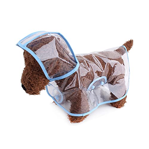 FONDOTIN Welpe transparente Regenbekleidung für Haustiere Welpenjacke Hundeponcho Wasserdichter Regenmantel für Hunde Regenjacke Regenponcho Regenmantel für Haustiere Hündchen Regenschirm von FONDOTIN