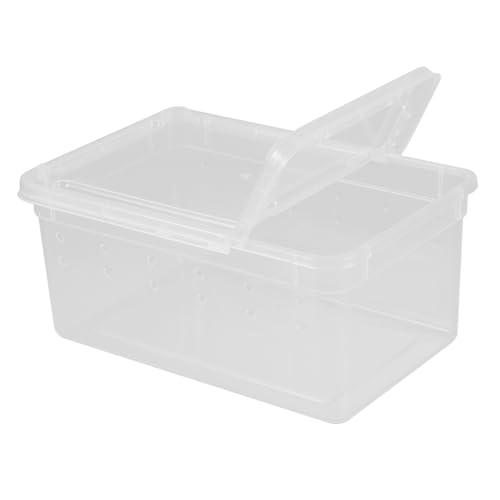 FONDOTIN Reptilien Aufzuchtbox aus Klarem Acryl Langlebig und Bruchsicher Geeignet für Schlangen Spinnen Geckos Schnecken Krabben und Frösche Praktische Futter Zuchtbox für Kleine von FONDOTIN