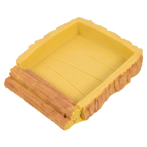 FONDOTIN Bowl Resin Wasserbecken Für Reptilien Natürliches Terrarium-zubehör Für Schildkröten Eidechsen Und Geckos Sicher Und Praktisch Als Futter Und Trinkschale Gelb Mit Holzstruktur FONDOTIN Bowl Resin Wasserbecken Für Reptilien Natürliches Terrarium-zubehör Für Schildkröten Eidechsen Und Geckos Sicher Und Praktisch Als Futter Und Trinkschale Gelb Mit Holzstruktur von FONDOTIN
