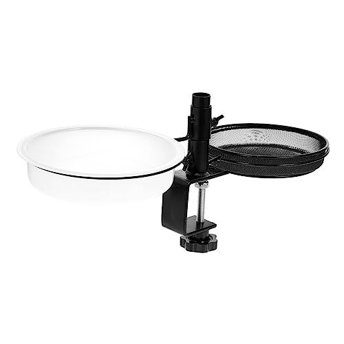 FONDOTIN Schiene Vogelhäuschen Balkon vogelhäuschen füttern Krähenfresser Vogel Wasserschale gartendeko vogelbeobachtung waschbarer Vogelwasserhalter Vogelwasserspender an Deck Metall Black von FONDOTIN